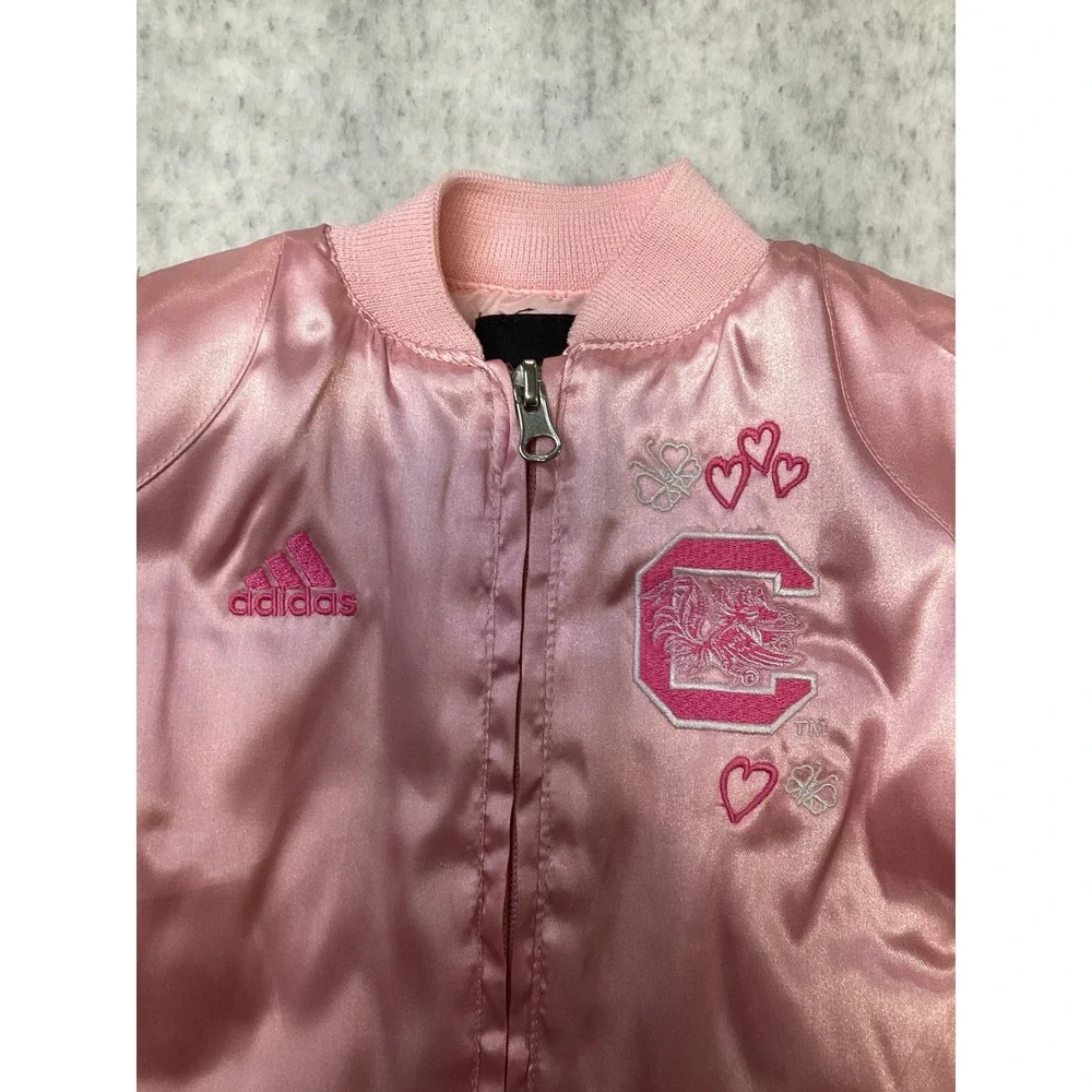 Adidas South Carolina Gamecocks Pink Satin‎ Bomber Jacket 0-3 Months RQ419VF